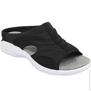 NWT‎ Easy Spirit Womens Traciee Slide Sandals Black Size 10 Wide